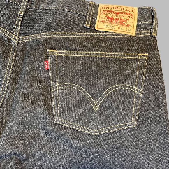 Vintage 80’s/90’s NOS Levi’s 501XX Button Fly Jeans Deadstock Raw Denim 44/34 - Picture 6 of 12